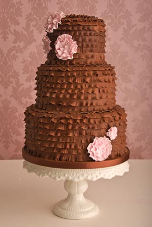 chocolate-frill-wedding-cake