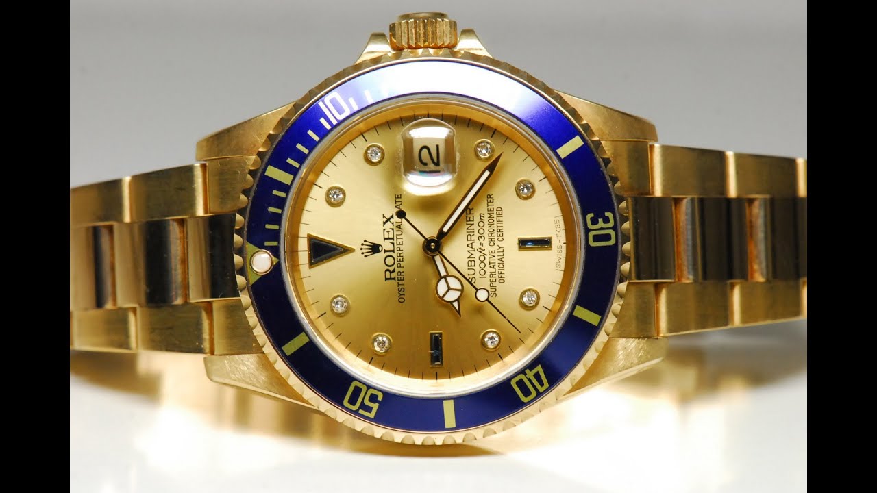 rolex submariner gold blue
